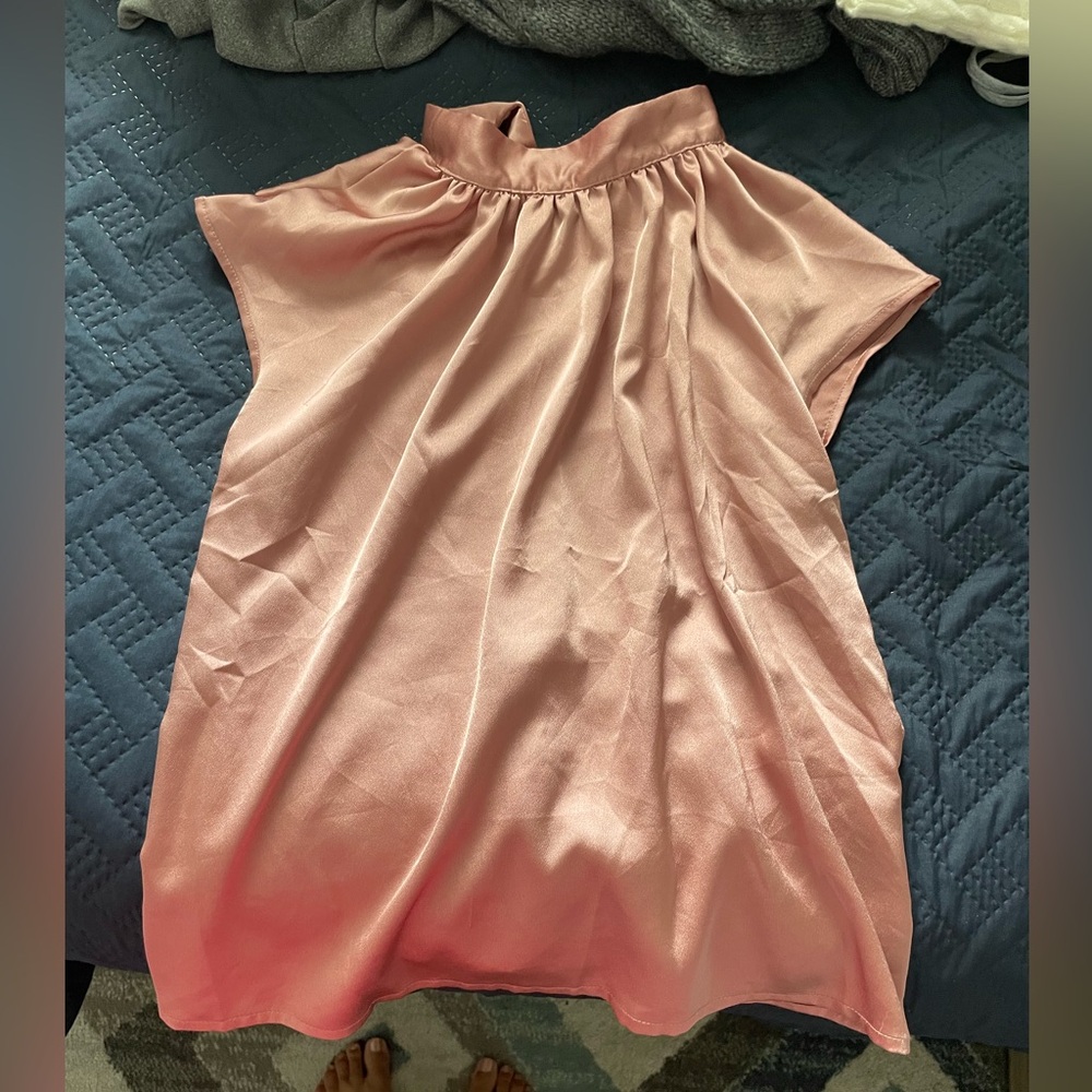 Pink business casual blouse